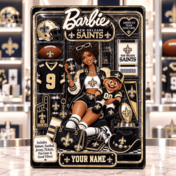 New Orleans Saints Collector Edition Barbie Custom Any Name Acrylic Block Plaque Gifts For Fan - Limited Edition
