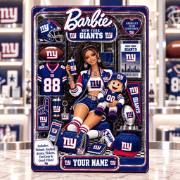 New York Giants Collector Edition Barbie Custom Any Name Acrylic Block Plaque Gifts For Fan - Limited Edition