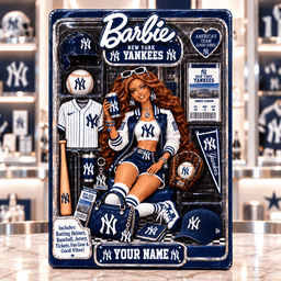 New York Yankees Collector Edition Barbie Custom Any Name Acrylic Block Plaque Gifts For Fan - Limited Edition