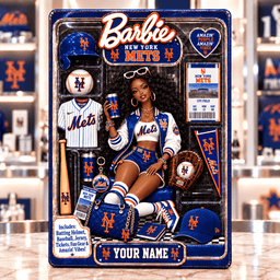 New York Mets Collector Edition Barbie Custom Any Name Acrylic Block Plaque Gifts For Fan - Limited Edition