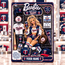 Minnesota Twins Collector Edition Barbie Custom Any Name Acrylic Block Plaque Gifts For Fan - Limited Edition