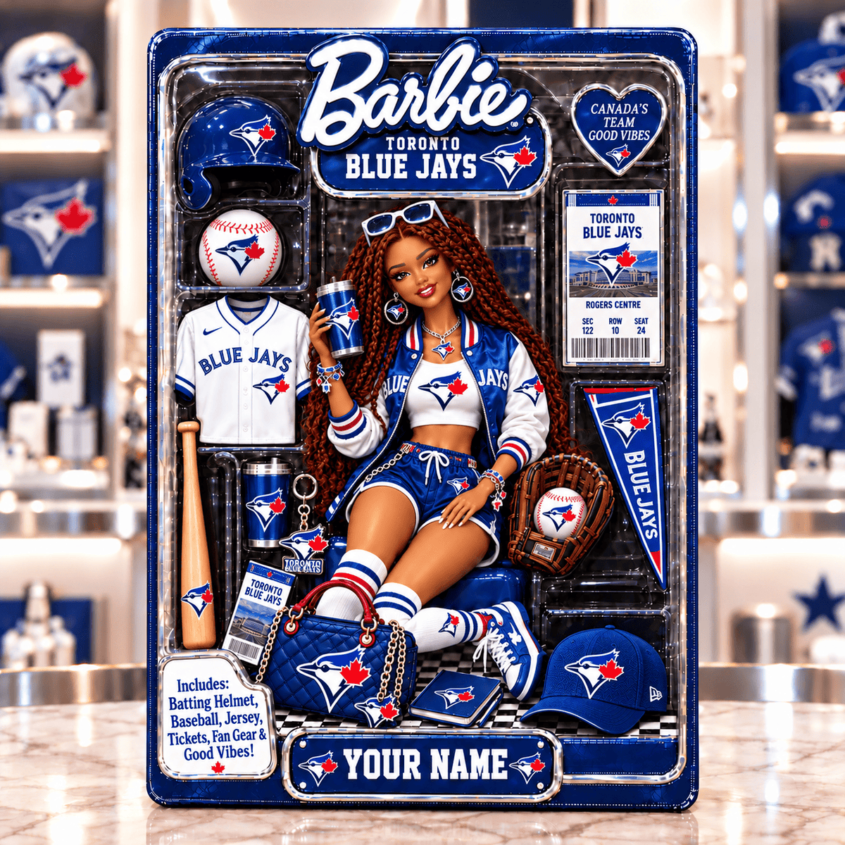 Toronto Blue Jays Collector Edition Barbie Custom Any Name Acrylic Block Plaque Gifts For Fan - Limited Edition