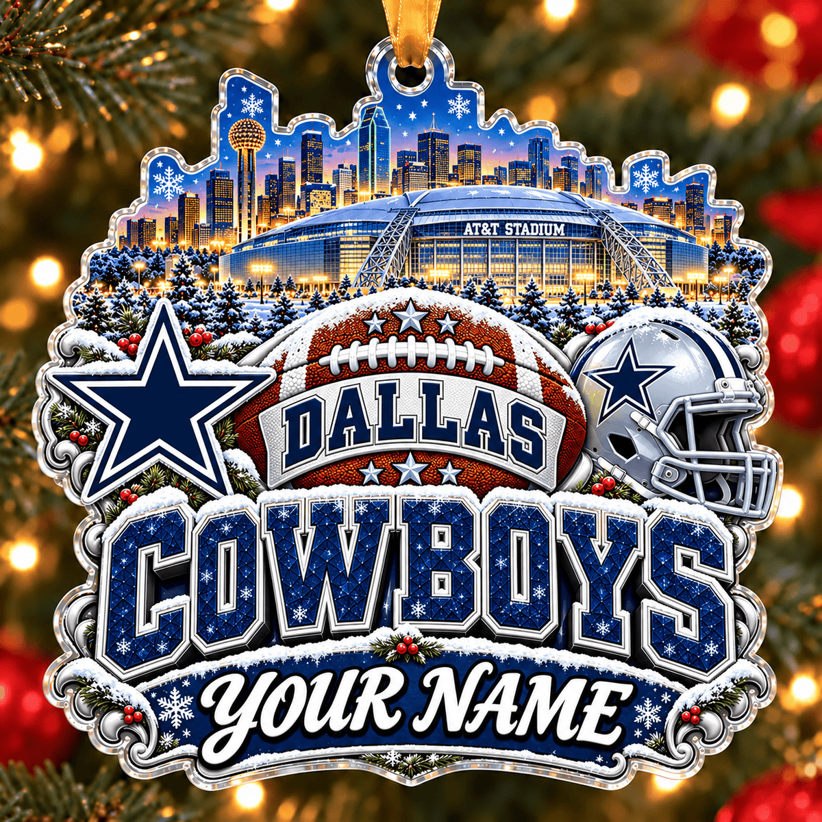 Dallas Cowboys Christmas NFL Acrylic Ornament Personalized Gift For Fan - Limited Edition