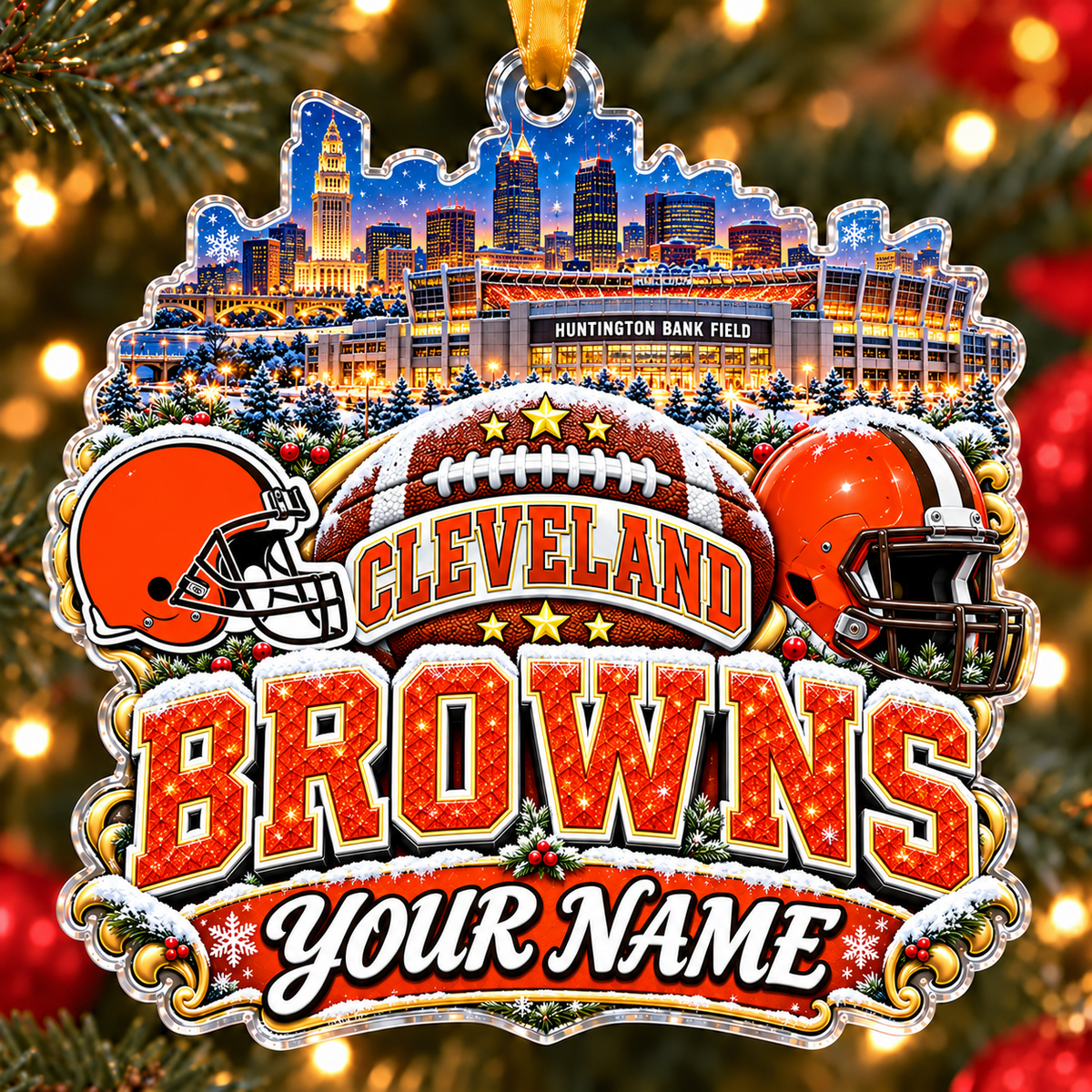 Cleveland Browns Christmas NFL Acrylic Ornament Personalized Gift For Fan - Limited Edition