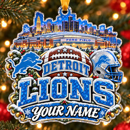Detroit Lions Christmas NFL Acrylic Ornament Personalized Gift For Fan - Limited Edition