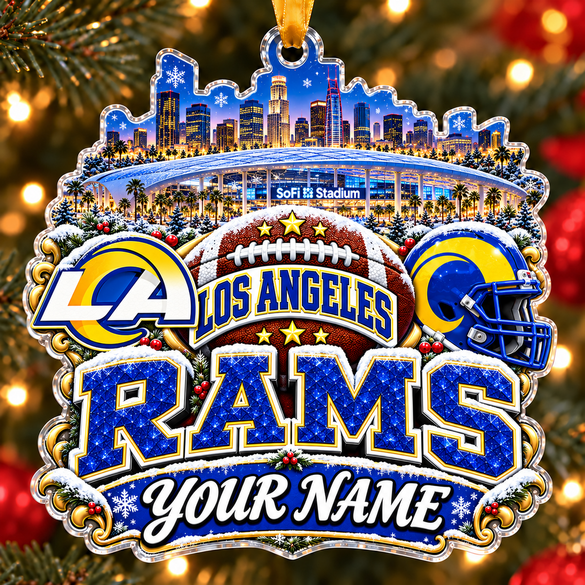 Los Angeles Rams Christmas NFL Acrylic Ornament Personalized Gift For Fan - Limited Edition