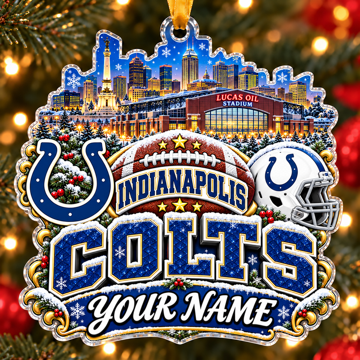 Indianapolis Colts Christmas NFL Acrylic Ornament Personalized Gift For Fan - Limited Edition
