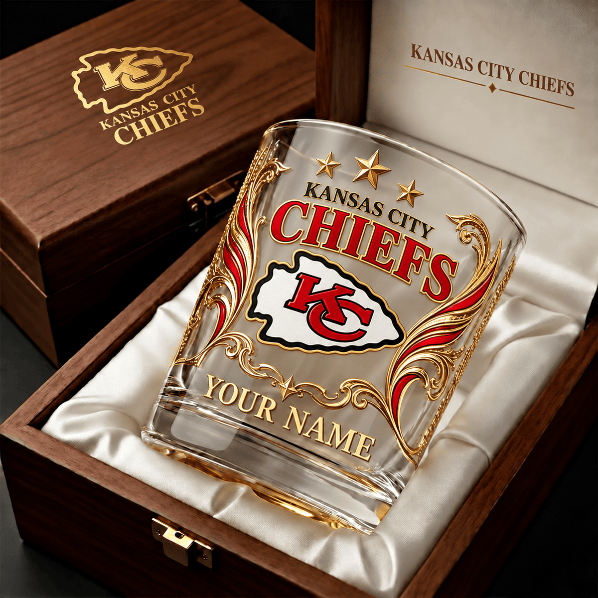 Kansas City Chiefs NFL Whiskey Glass Custom Any Name Gifts For Fan - Limited Edition
