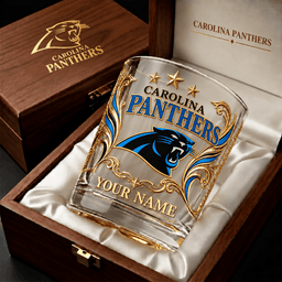 Carolina Panthers NFL Whiskey Glass Custom Any Name Gifts For Fan - Limited Edition