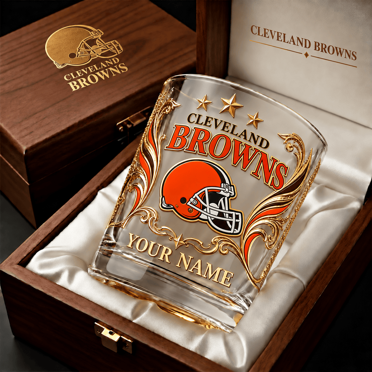 Cleveland Browns NFL Whiskey Glass Custom Any Name Gifts For Fan - Limited Edition