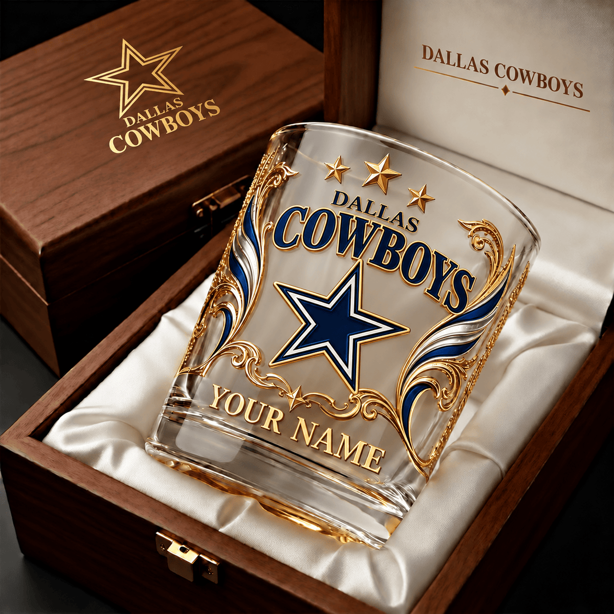 Dallas Cowboys NFL Whiskey Glass Custom Any Name Gifts For Fan - Limited Edition
