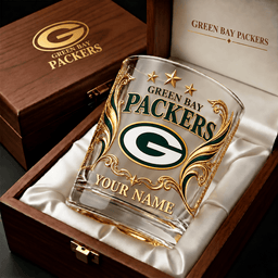 Green Bay Packers NFL Whiskey Glass Custom Any Name Gifts For Fan - Limited Edition