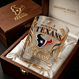 Houston Texans NFL Whiskey Glass Custom Any Name Gifts For Fan - Limited Edition