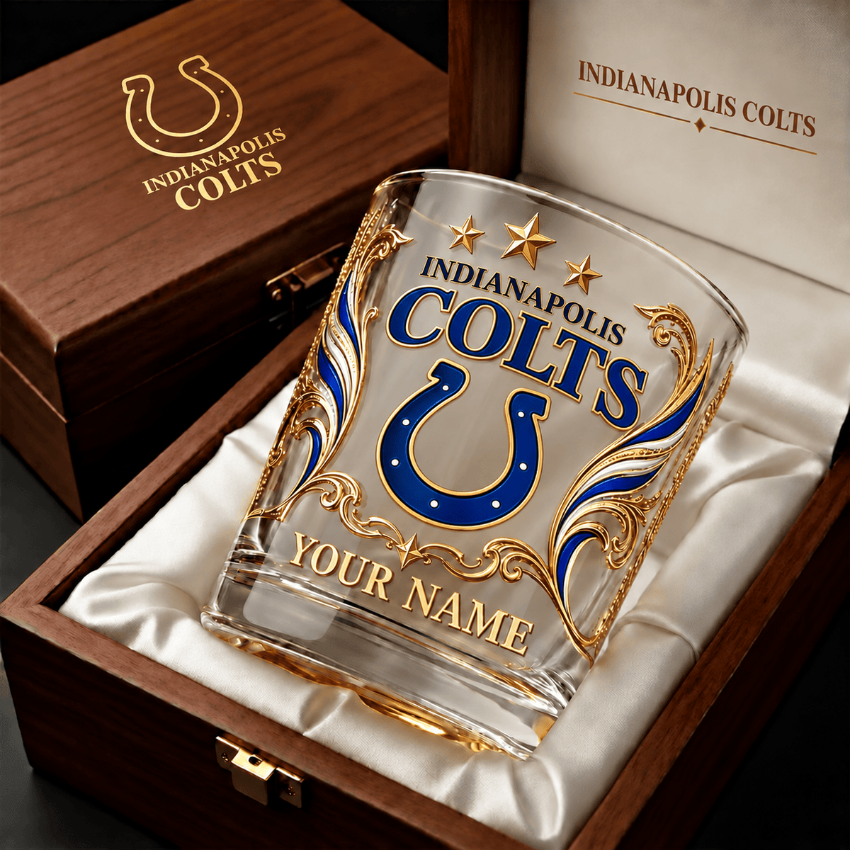 Indianapolis Colts NFL Whiskey Glass Custom Any Name Gifts For Fan - Limited Edition