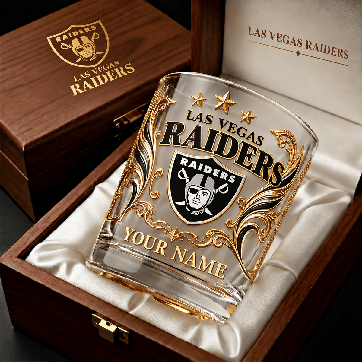 Las Vegas Raiders NFL Whiskey Glass Custom Any Name Gifts For Fan - Limited Edition