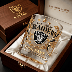 Las Vegas Raiders NFL Whiskey Glass Custom Any Name Gifts For Fan - Limited Edition