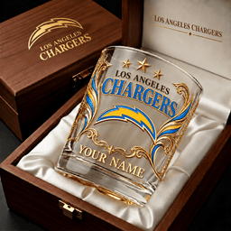 Los Angeles Chargers NFL Whiskey Glass Custom Any Name Gifts For Fan - Limited Edition