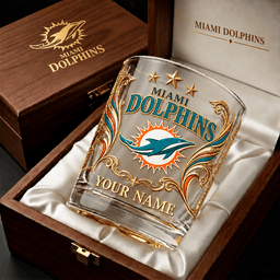 Miami Dolphins NFL Whiskey Glass Custom Any Name Gifts For Fan - Limited Edition