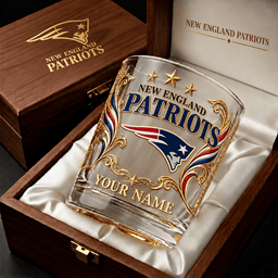 New England Patriots NFL Whiskey Glass Custom Any Name Gifts For Fan - Limited Edition