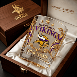Minnesota Vikings NFL Whiskey Glass Custom Any Name Gifts For Fan - Limited Edition