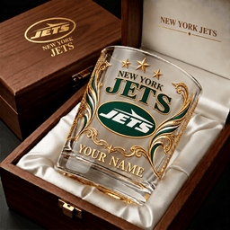 New York Jets NFL Whiskey Glass Custom Any Name Gifts For Fan - Limited Edition