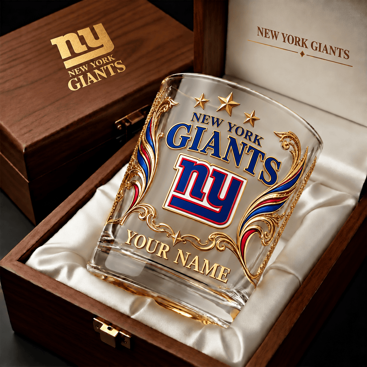 New York Giants NFL Whiskey Glass Custom Any Name Gifts For Fan - Limited Edition