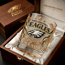 Philadelphia Eagles NFL Whiskey Glass Custom Any Name Gifts For Fan - Limited Edition