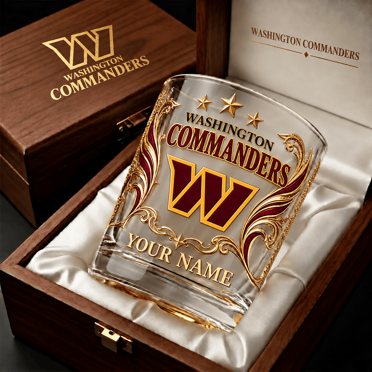 Washington Commanders NFL Whiskey Glass Custom Any Name Gifts For Fan - Limited Edition