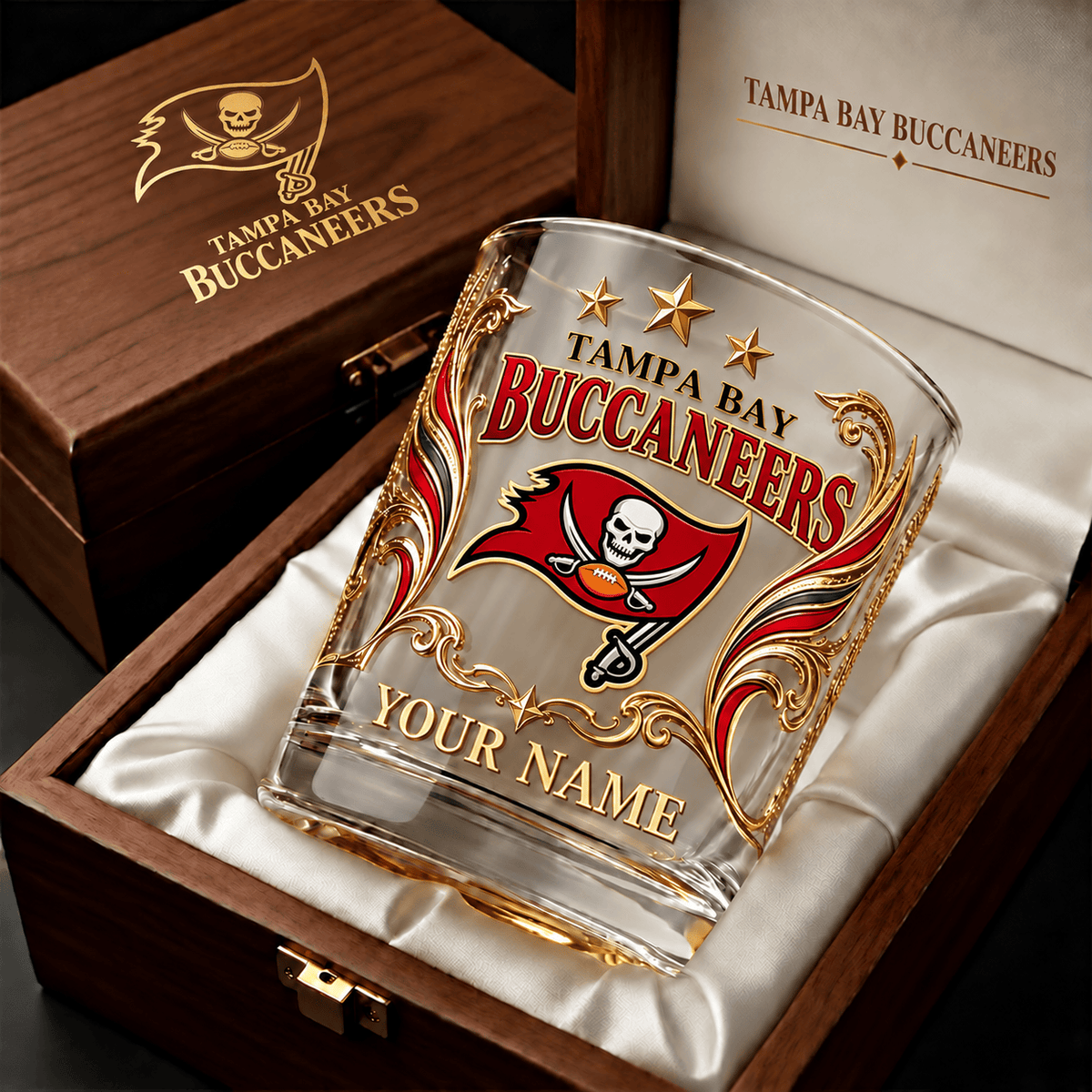 Tampa Bay Buccaneers NFL Whiskey Glass Custom Any Name Gifts For Fan - Limited Edition