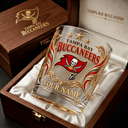 Tampa Bay Buccaneers NFL Whiskey Glass Custom Any Name Gifts For Fan - Limited Edition