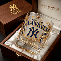 New York Yankees MLB Whiskey Glass Custom Any Name Gifts For Fan - Limited Edition