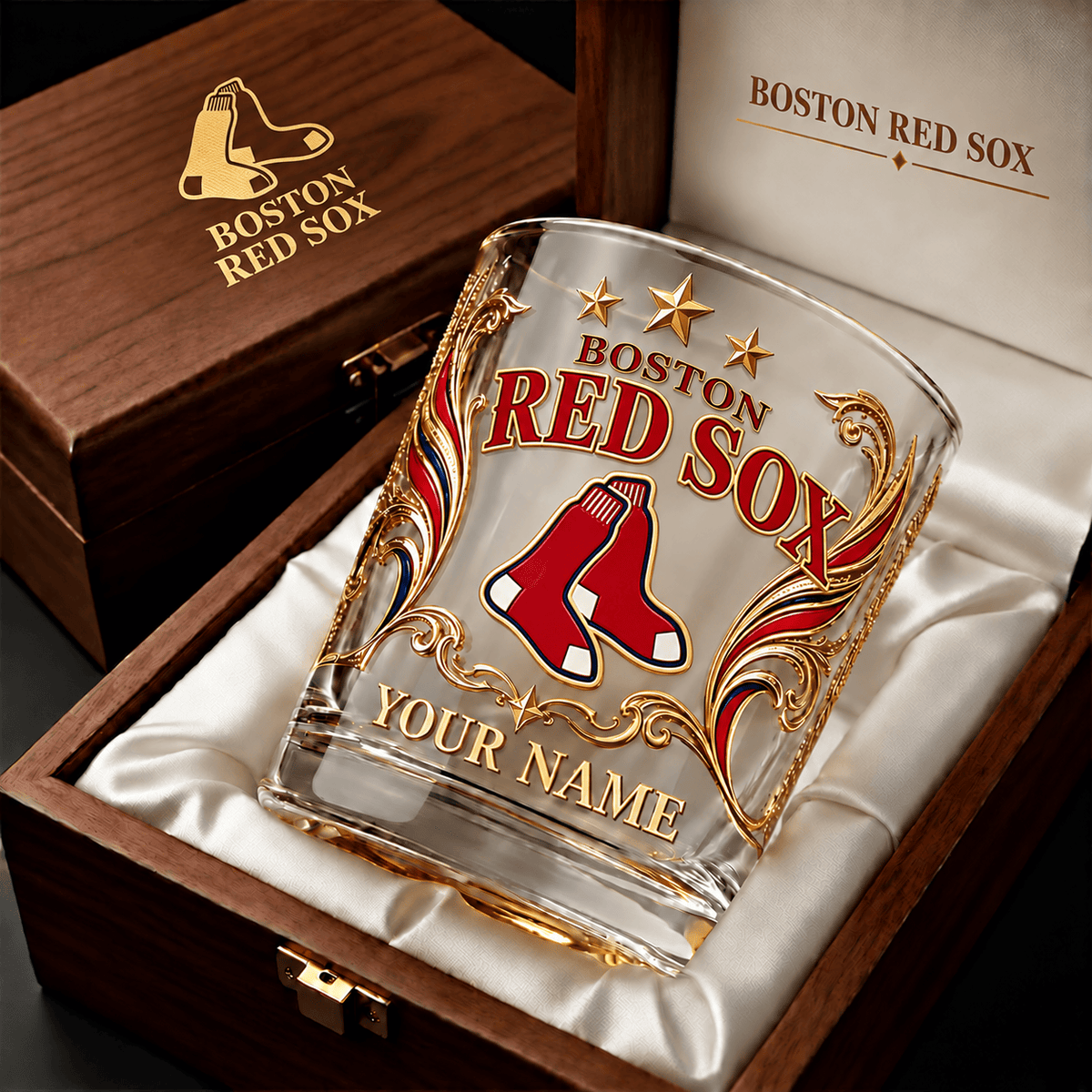 Boston Red Sox MLB Whiskey Glass Custom Any Name Gifts For Fan - Limited Edition