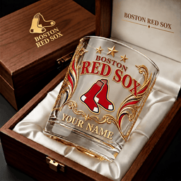 Boston Red Sox MLB Whiskey Glass Custom Any Name Gifts For Fan - Limited Edition