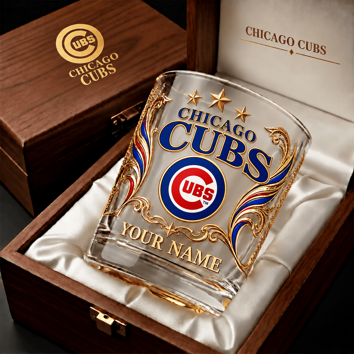Chicago Cubs MLB Whiskey Glass Custom Any Name Gifts For Fan - Limited Edition