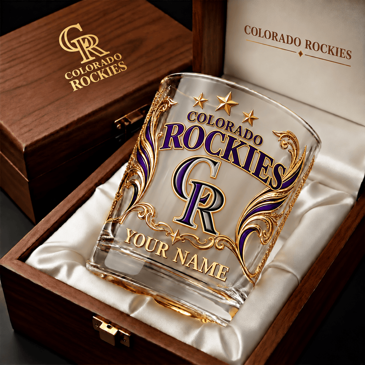 Colorado Rockies MLB Whiskey Glass Custom Any Name Gifts For Fan - Limited Edition