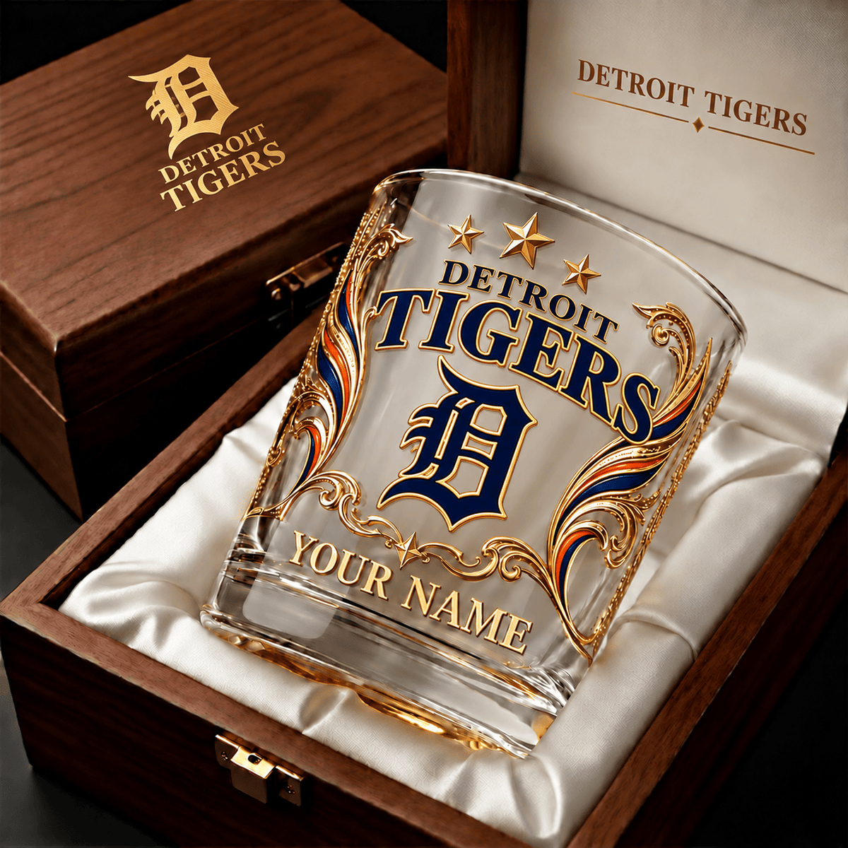 Detroit Tigers MLB Whiskey Glass Custom Any Name Gifts For Fan - Limited Edition