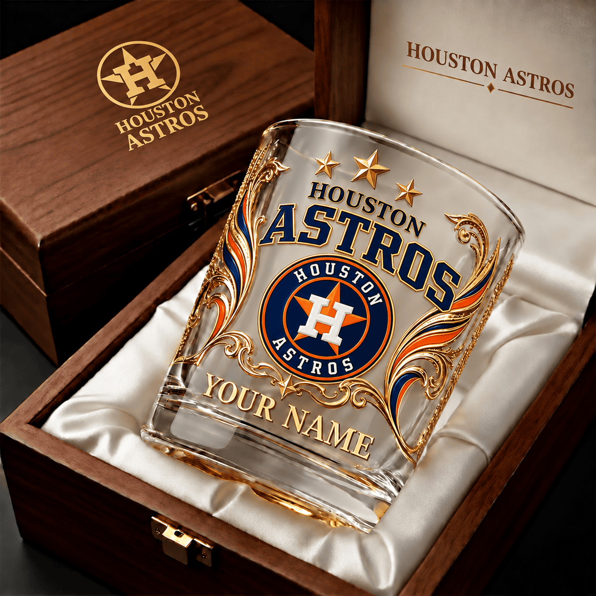 Houston Astros MLB Whiskey Glass Custom Any Name Gifts For Fan - Limited Edition