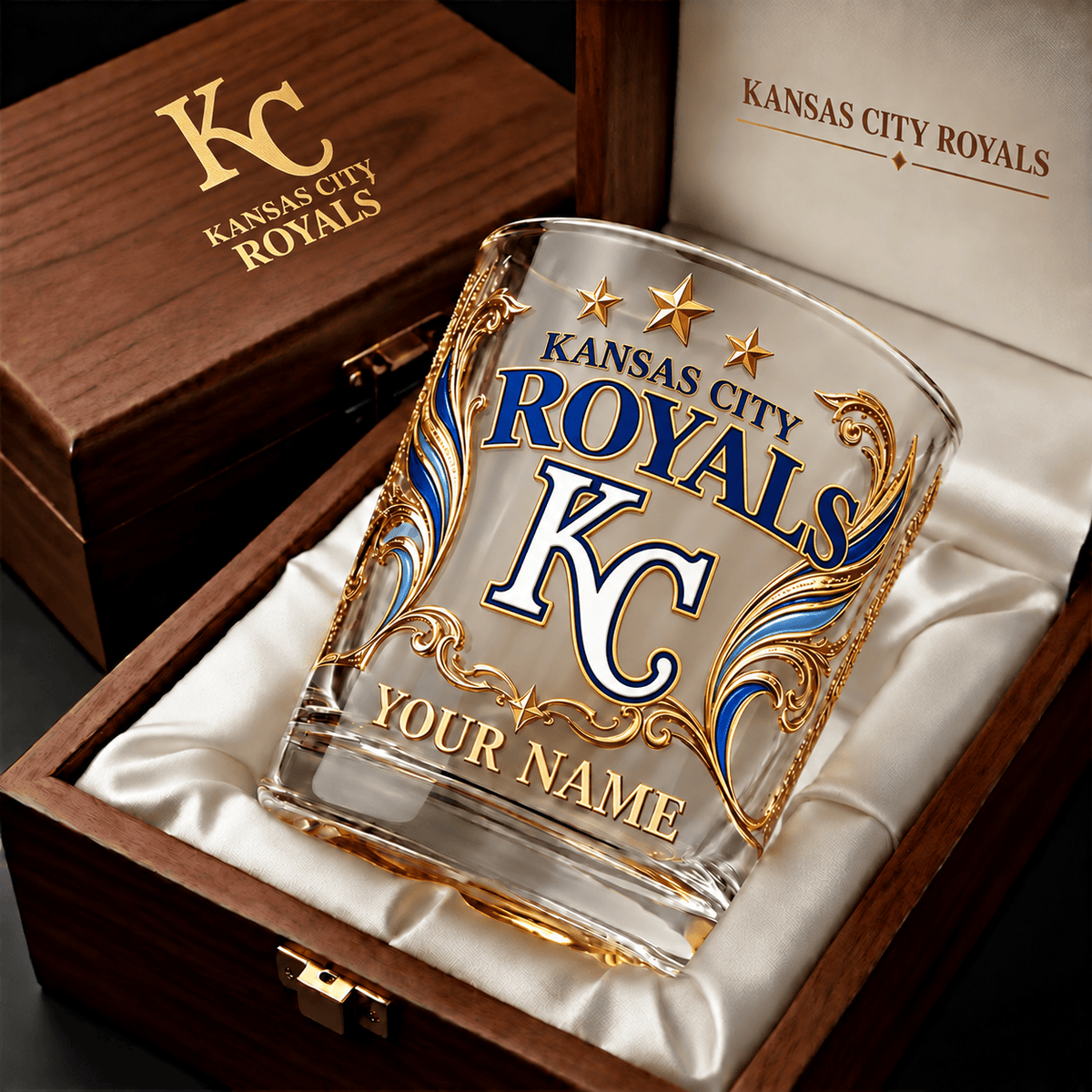 Kansas City Royals MLB Whiskey Glass Custom Any Name Gifts For Fan - Limited Edition