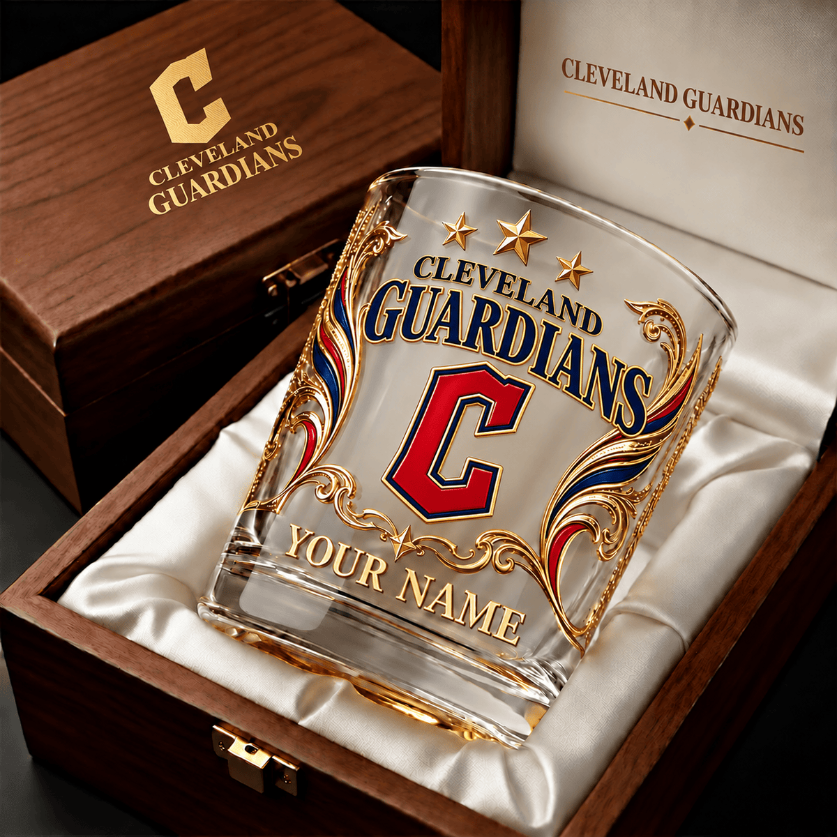 Cleveland Guardians MLB Whiskey Glass Custom Any Name Gifts For Fan - Limited Edition