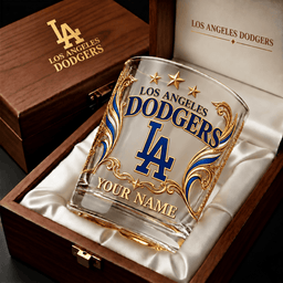 Los Angeles Dodgers MLB Whiskey Glass Custom Any Name Gifts For Fan - Limited Edition
