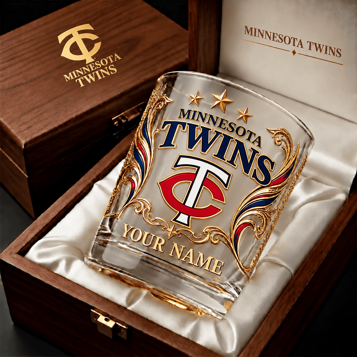 Minnesota Twins MLB Whiskey Glass Custom Any Name Gifts For Fan - Limited Edition