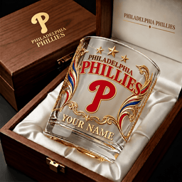 Philadelphia Phillies MLB Whiskey Glass Custom Any Name Gifts For Fan - Limited Edition