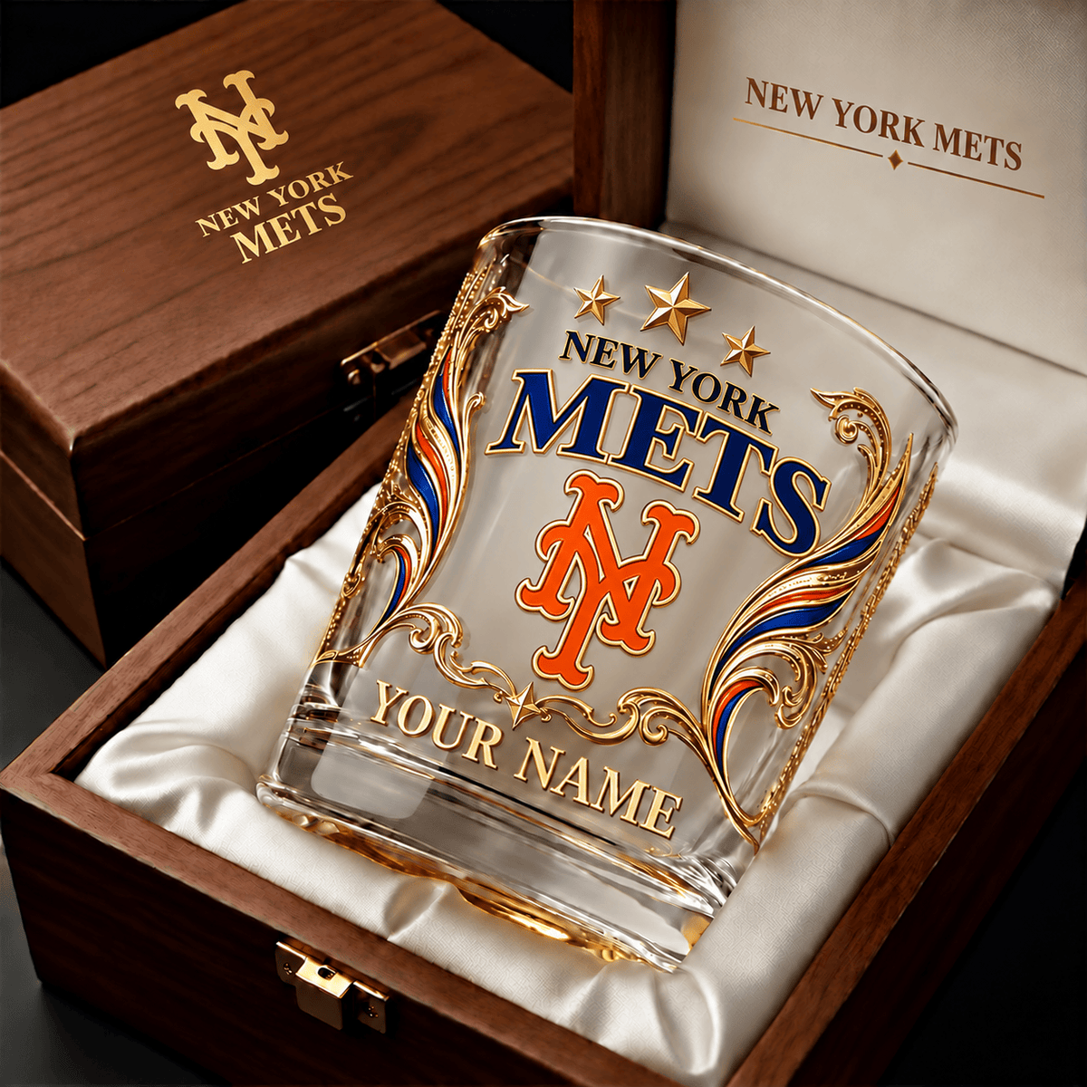 New York Mets MLB Whiskey Glass Custom Any Name Gifts For Fan - Limited Edition