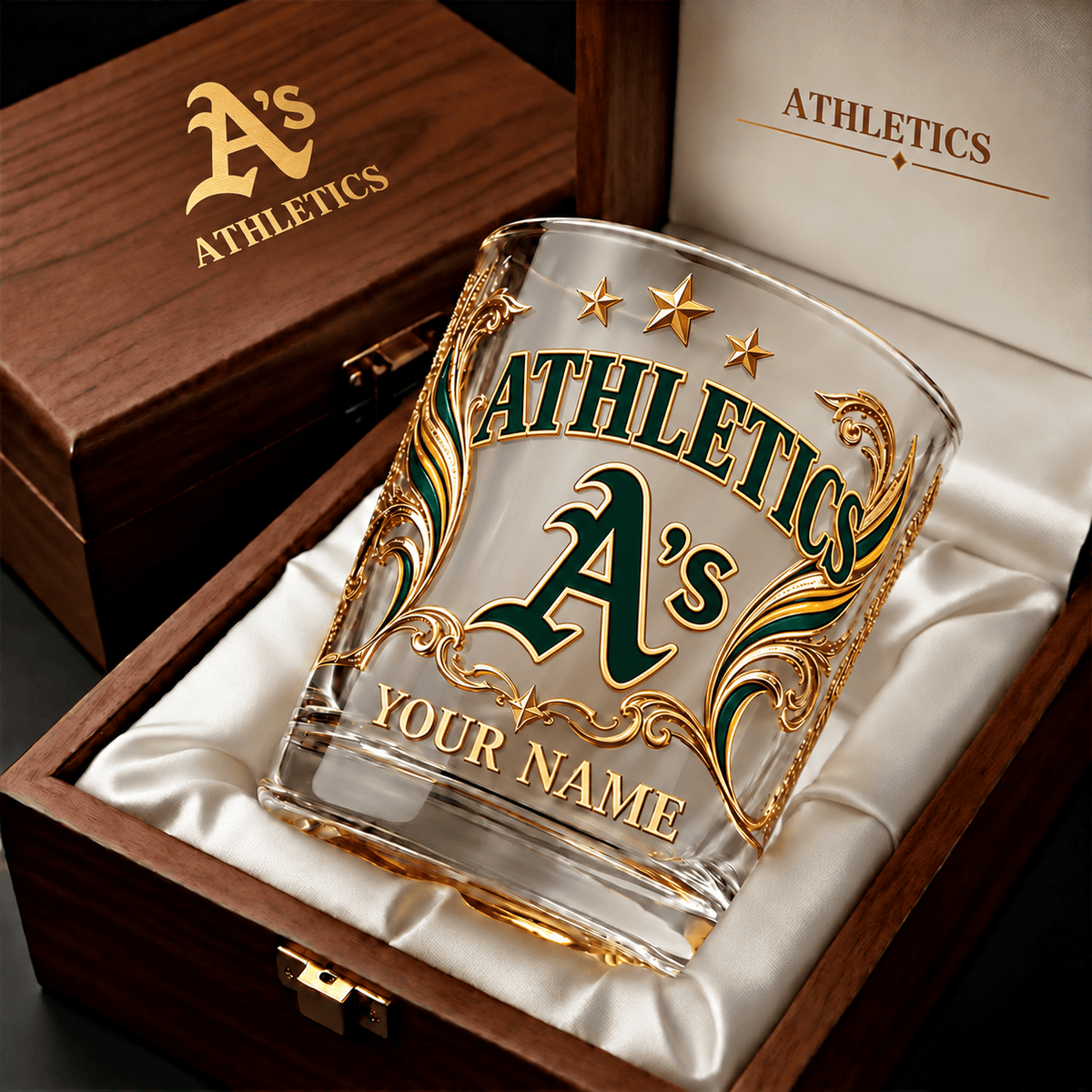 Athletics MLB Whiskey Glass Custom Any Name Gifts For Fan - Limited Edition