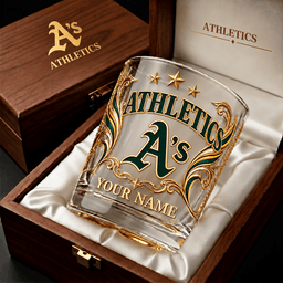 Athletics MLB Whiskey Glass Custom Any Name Gifts For Fan - Limited Edition