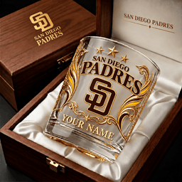 San Diego Padres MLB Whiskey Glass Custom Any Name Gifts For Fan - Limited Edition