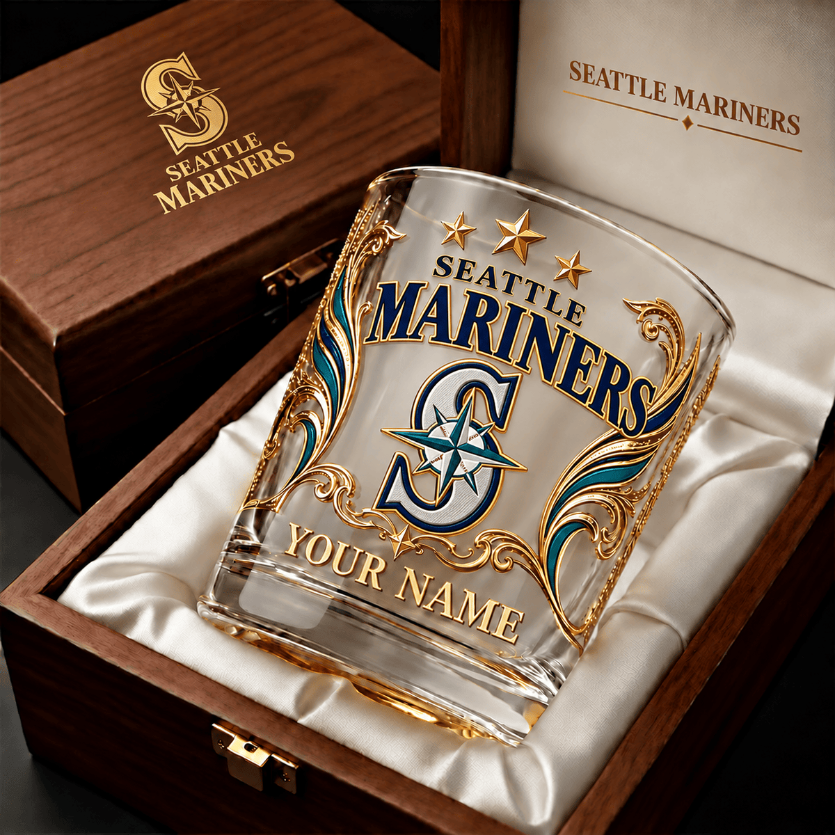 Seattle Mariners MLB Whiskey Glass Custom Any Name Gifts For Fan - Limited Edition