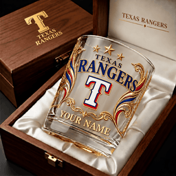Texas Rangers MLB Whiskey Glass Custom Any Name Gifts For Fan - Limited Edition