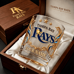 Tampa Bay Rays MLB Whiskey Glass Custom Any Name Gifts For Fan - Limited Edition
