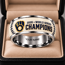 Milwaukee Brewers 2026 World Series Champions Silver Tungsten Ring Personalized Gift For Fan - Limited Edition